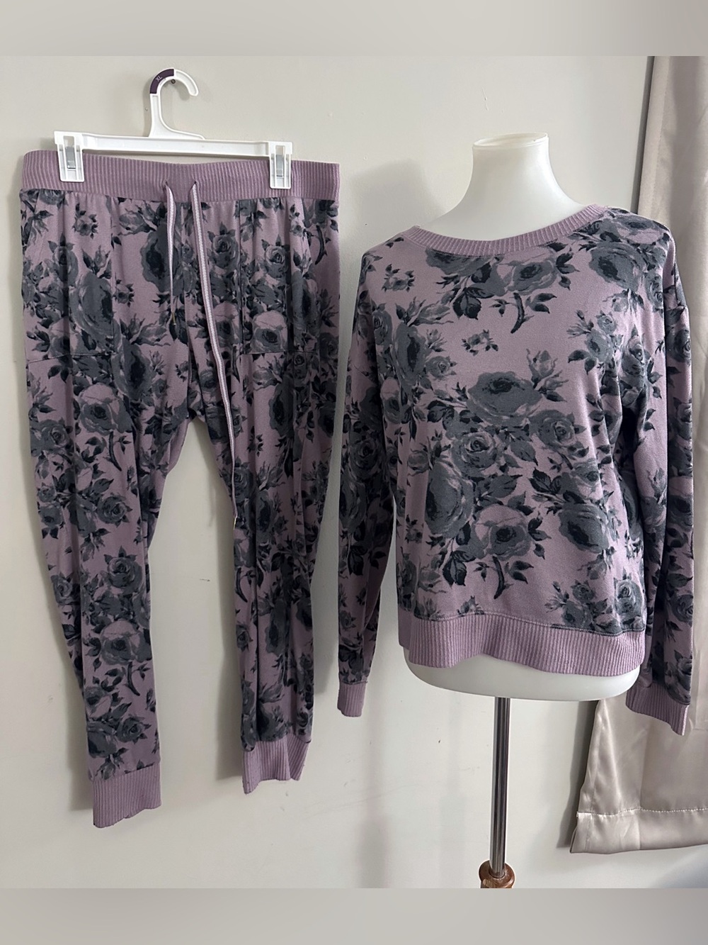 Honeydew Lavender Floral Pullover & Drawstring Pajama Pants Set Loungewear Fall